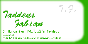 taddeus fabian business card